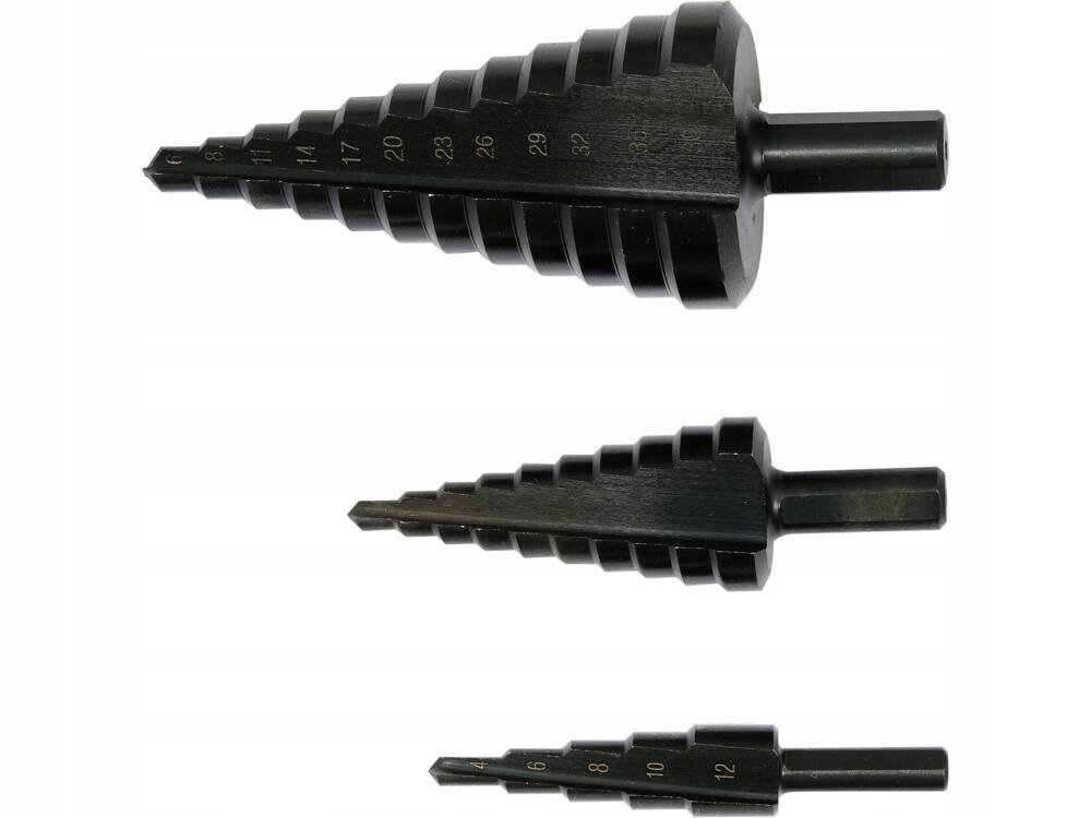 YATO SADA KUŽEĽOVÝCH STUPŇOVÝCH VRTÁKOV HSS4241 DO KOVU, 3 KS. 4-38 mm